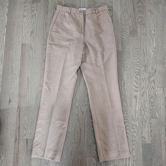 Pendleton Dress Pants Tan Camel Virgin Wool Zipper Lined Vintage Size 4 - Picture 2 of 4